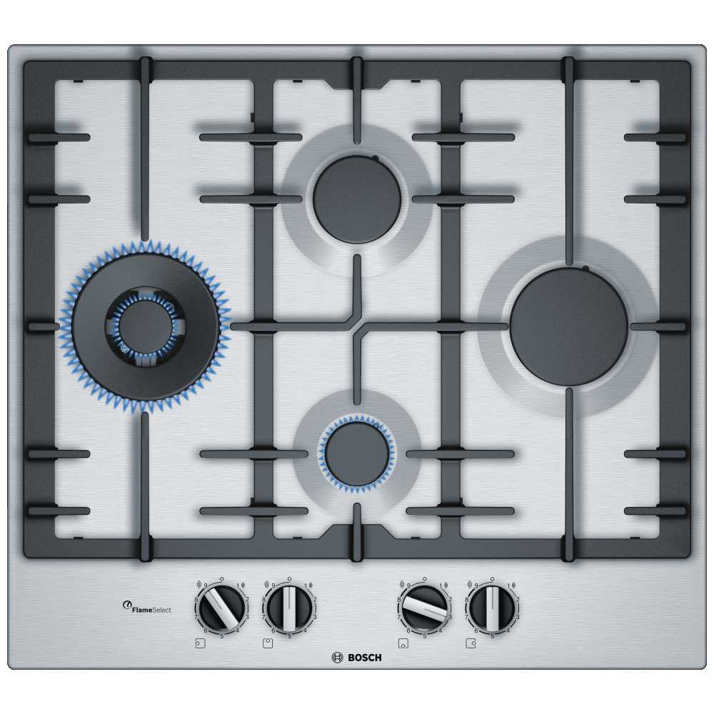 Bosch PCI6A5B90 60cm Serie 6 4 Burner Gas Hob STAINLESS STEEL