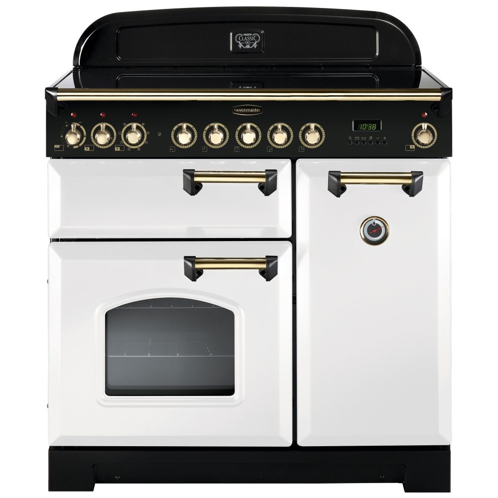 Rangemaster CDL90ECWH/B Classic Deluxe 90cm Ceramic Range Cooker 114280 ...