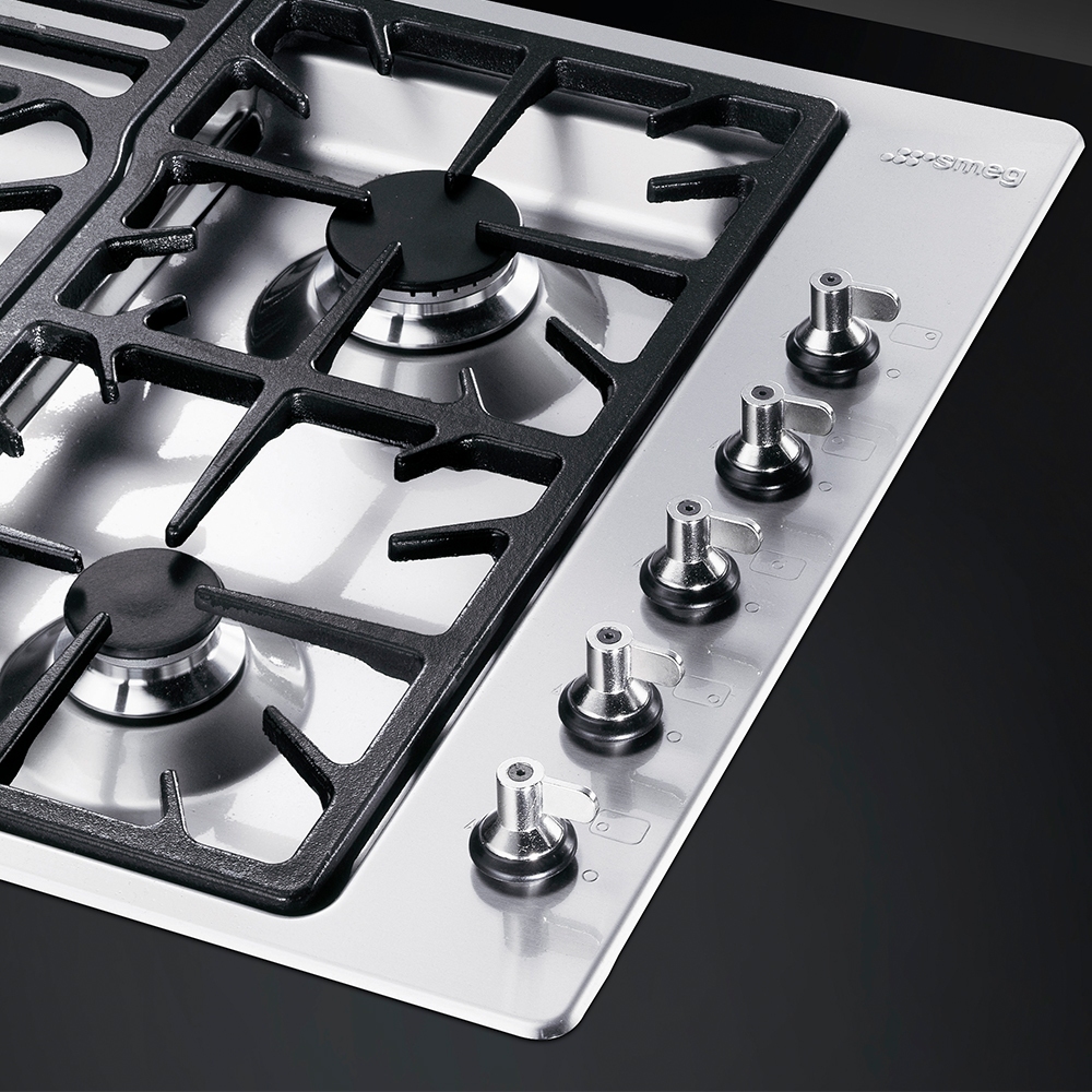 Smeg Pgf95 4 90cm Ultra Low Profile Gas Hob Stainless Steel