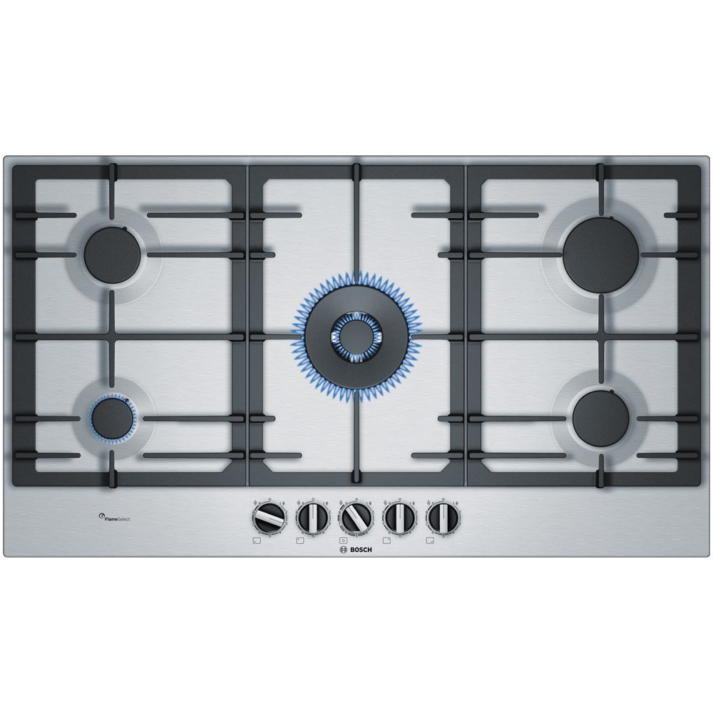 Bosch Pcr9a5b90 90cm Serie 6 5 Burner Flameselect Gas Hob