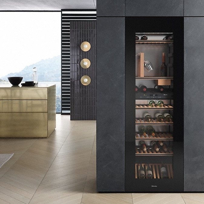 Miele Kwt6722igs 178cm Integrated In Column Wine Cooler Black