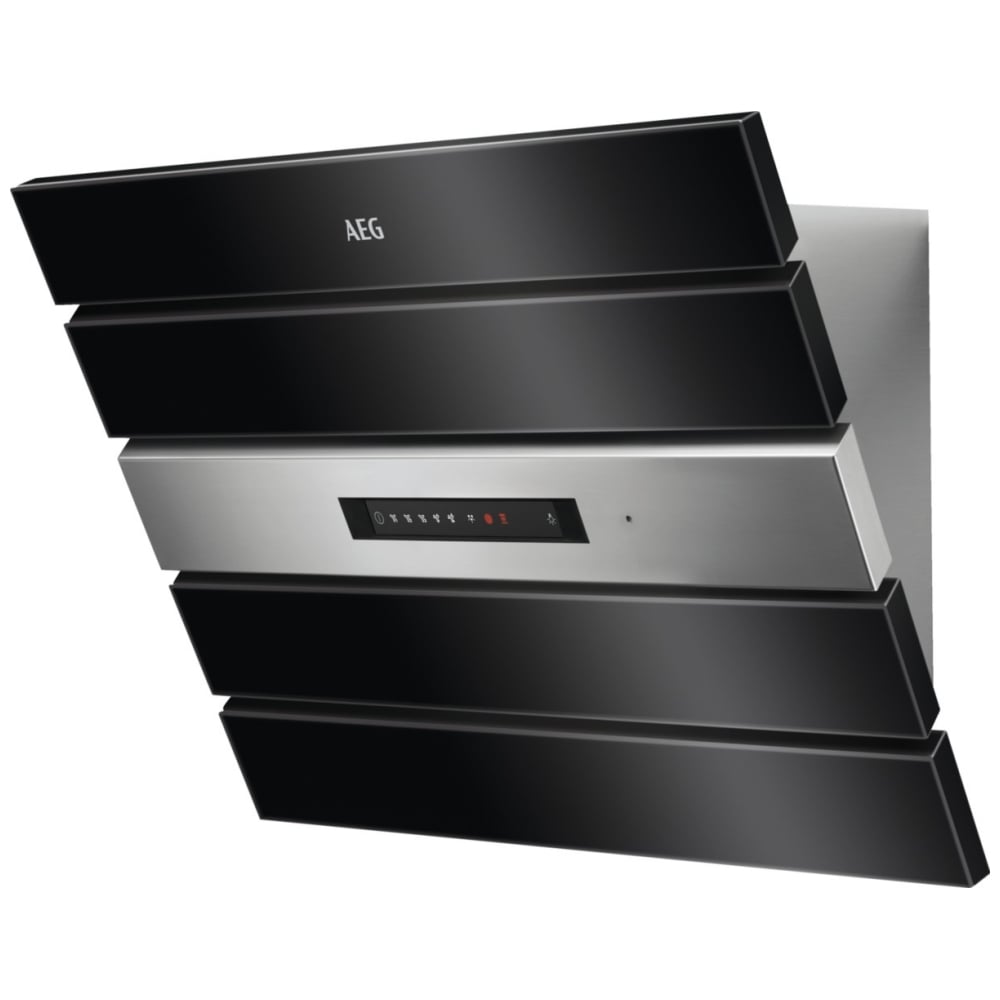 AEG DVK6680HB 60cm Angled Chimney Hood BLACK Appliance City