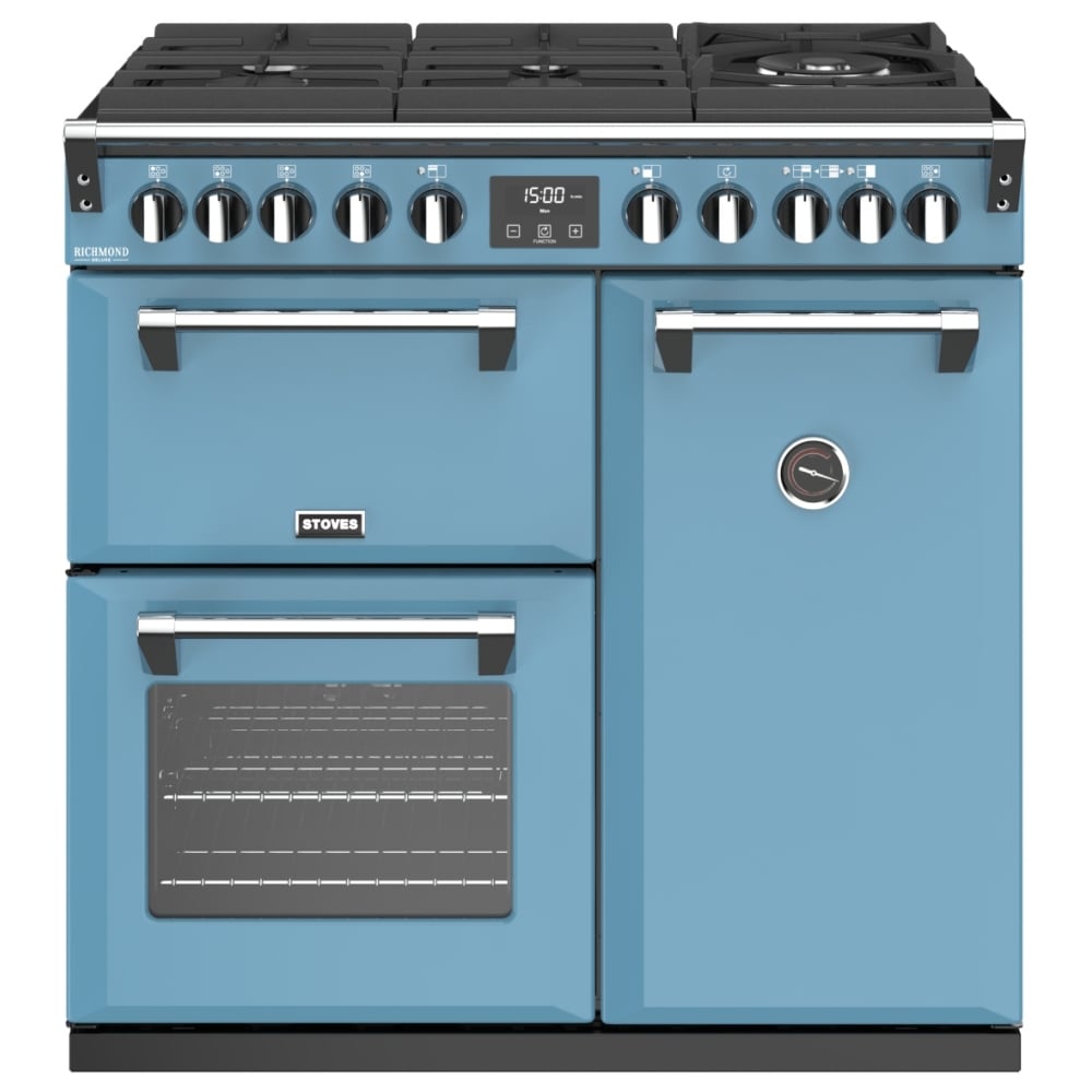 Stoves RICHMOND DX S900DFGTGCBDAB Richmond 900mm Gas On Glass Dual Fuel ...