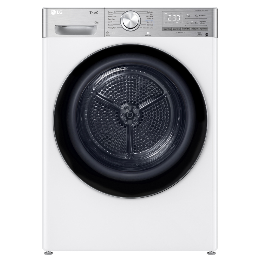 LG FDV1110W 10kg Eco Hybrid Heat Pump Condenser Tumble Dryer - WHITE