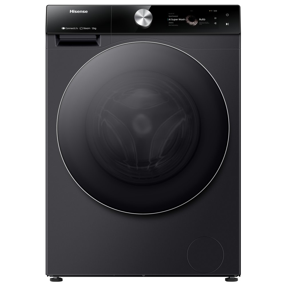 Hisense WF7S1247BB 12kg 7S Series Autodose Washing Machine 1400rpm - BLACK