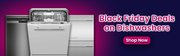 Text says: Black Friday deals on dishwashers and shows images of 3 different dishwashers.