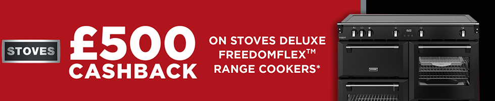 Claim up tp £500 cashback when you purchase a selected Stoves range cooker.